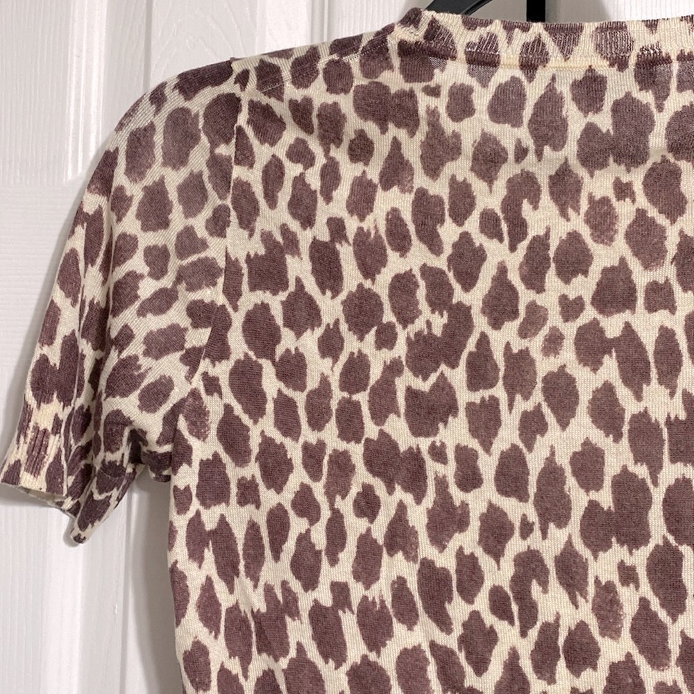 CUTE J Crew animal print knit silk blend lightweight top sweater shirt SMALL - Picture 8 of 13
